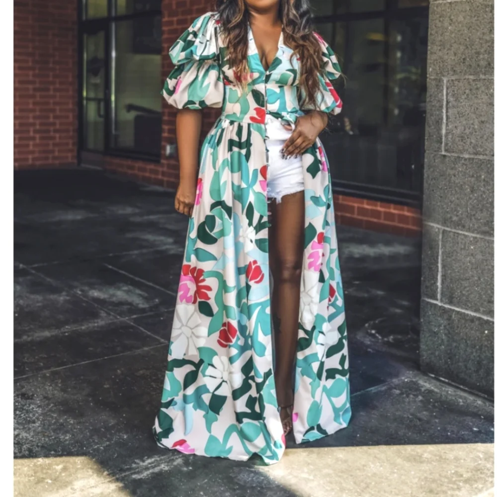 Floral maxi cover-up - Picture 2 of 3